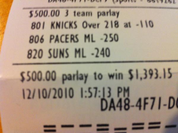 Parlay ticket calculator